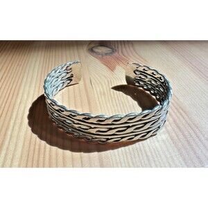 Vtg Sterling Silver Bracelet Handcrafted Mexican Western Cowgirl Boho Festival